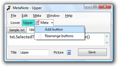 two toolbar buttons titled Lower and Upper.