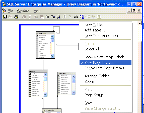 right click and choose View Page Breaks