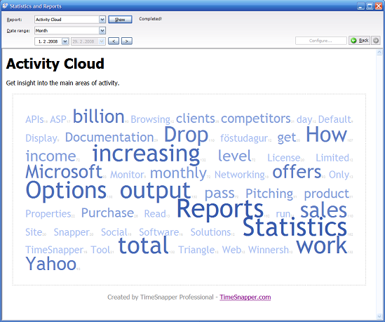 Word Cloud giving a quick overview of your computing lifestyle