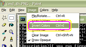 colour inversion option in MSPaint