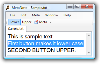 two toolbar buttons titled Lower and Upper.