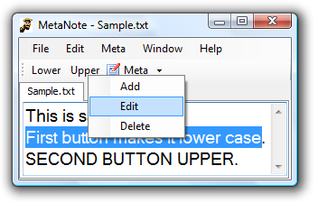 two toolbar buttons titled Lower and Upper.