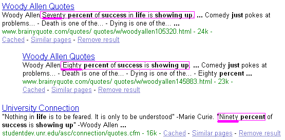 widespread disagreement on the internet about what exact percentage of success in life is just showing up