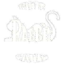 white rabbit games logo... a white cat